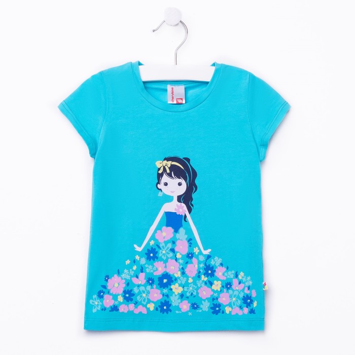 Футболка для девочки, рост 122 см (64), цвет бирюзовый