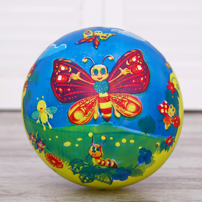 Мяч детский "Бабочки" 22 см, 60 гр