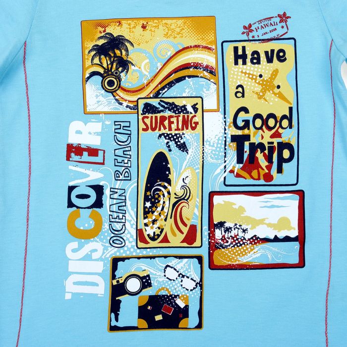 Футболка для мальчика, рост 110 см (60), цвет бирюзовый