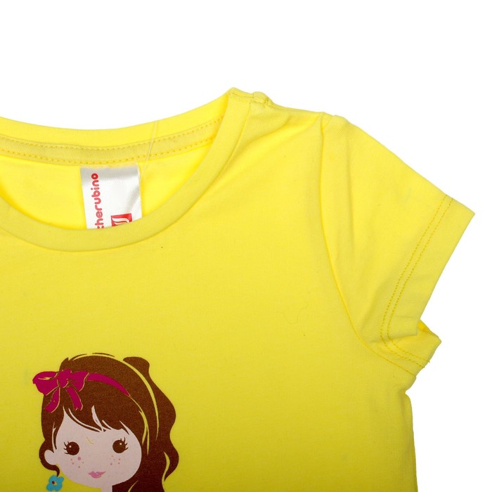 Футболка для девочки, рост 92 см (52), цвет жёлтый