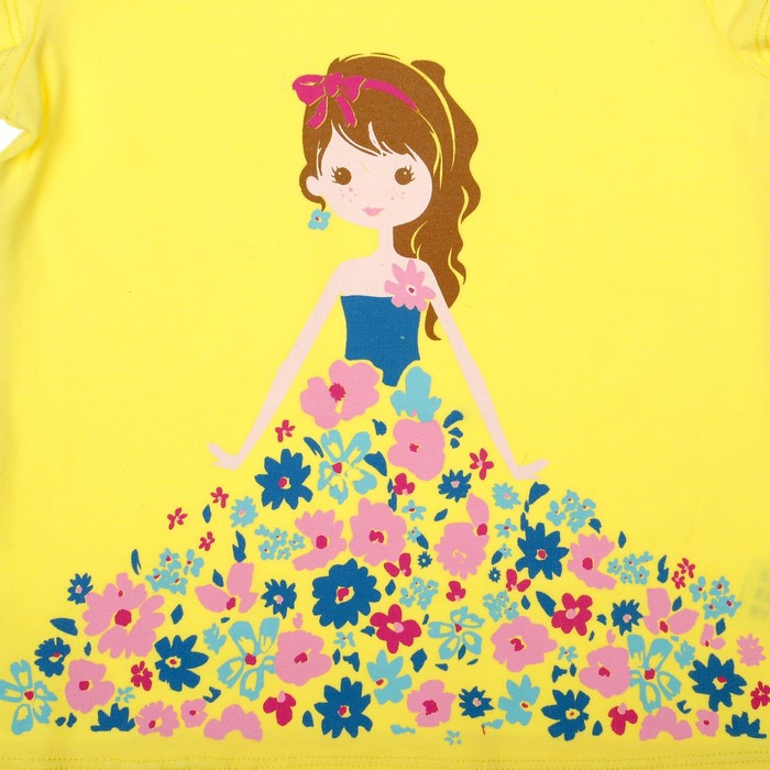 Футболка для девочки, рост 92 см (52), цвет жёлтый