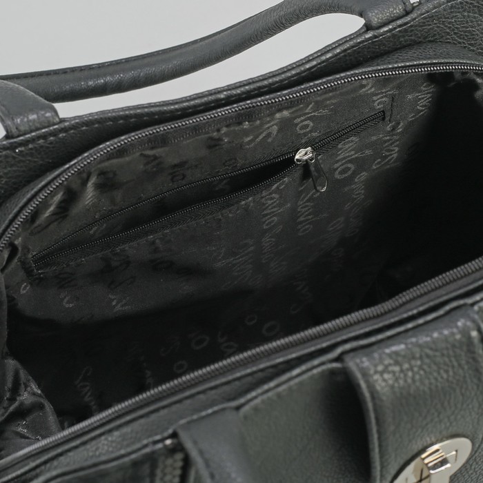 Сумка женская на молнии, 1 отдел, 1 наружный карман, чёрная