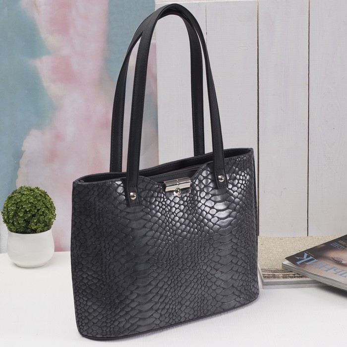 Сумка женская на молнии, 3 отдела, 1 наружный карман, серая