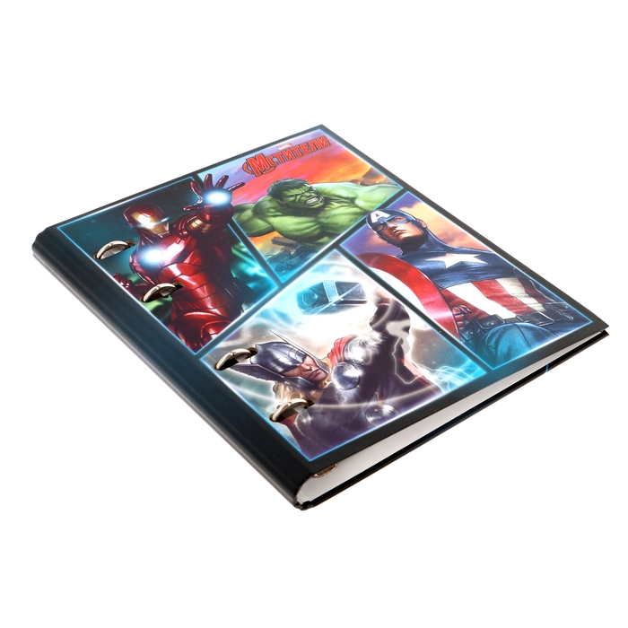 Ежедневник со сменным блоком на металлических кольцах "Мстители", 80 листов