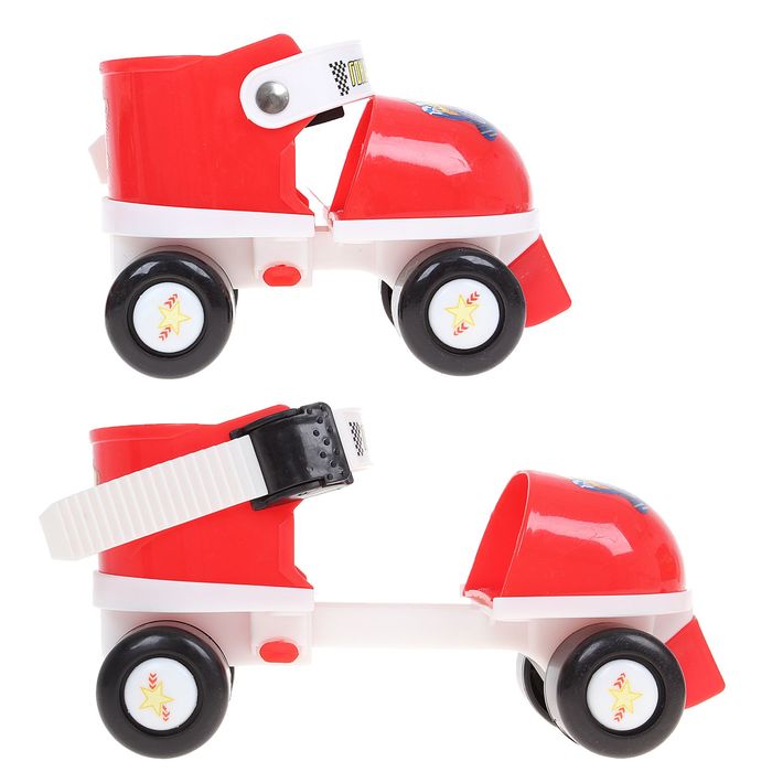 Ролики для обуви раздвижные, размер 15-21 см, колеса РVC d = 45 мм + защита локтя, колена