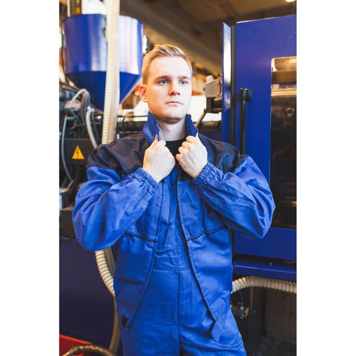 Костюм «Рейнир», куртка, размер 52-54, рост 182-188 см, цвет тёмно-синий/василёк