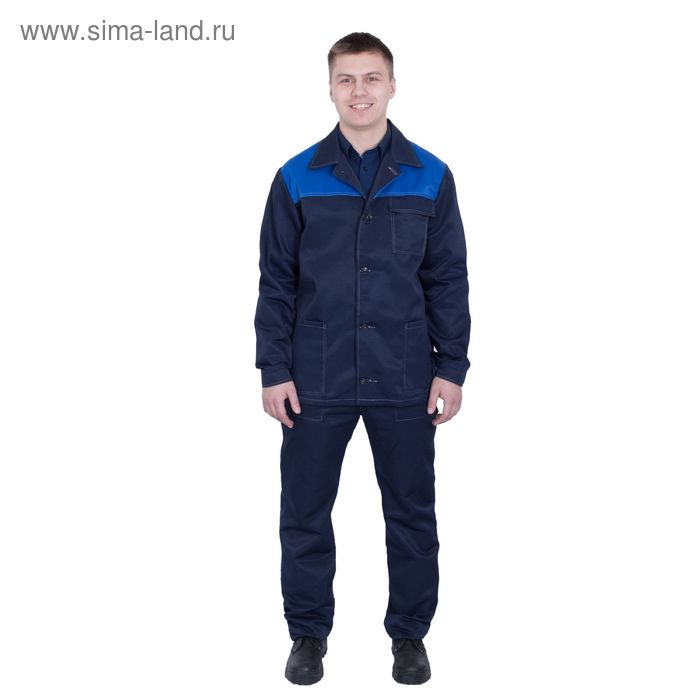 

Костюм «Дамаск», куртка+брюки, хлопок/полиэфир, размер 56-58, рост 170-176 см, цвет тёмно-синий/василёк