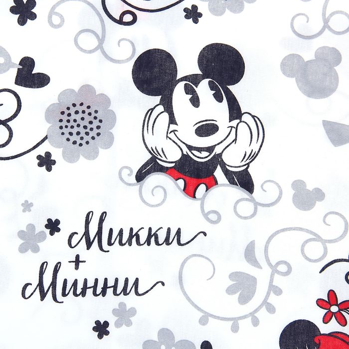 Постельное бельё 1,5 сп "Микки Маус и друзья: Микки и Минни", размер 143х215 см, 150х214 см, 50х70 см-1 шт., 100% хлопок