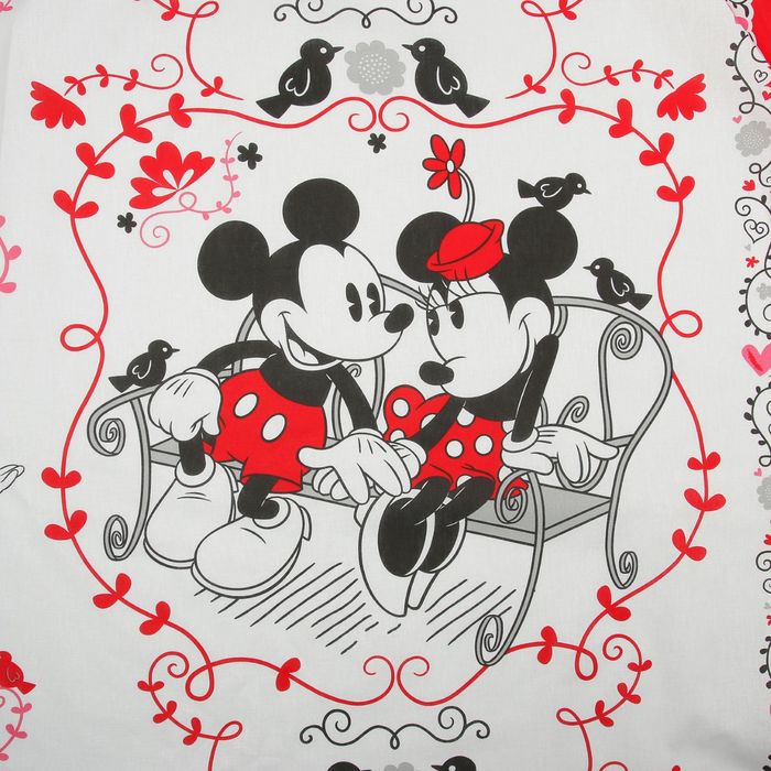 Простыня 1,5 сп "Микки Маус и друзья: Микки и Минни", размер 150х214 см, 100% хлопок, бязь