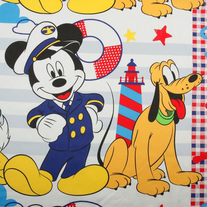 Простыня 1,5 сп "Микки Маус и друзья: Приключения ждут", размер 150х214 см, 100% хлопок, бязь