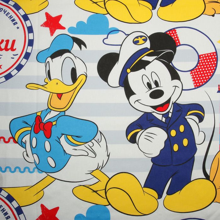 Простыня 1,5 сп "Микки Маус и друзья: Приключения ждут", размер 150х214 см, 100% хлопок, бязь