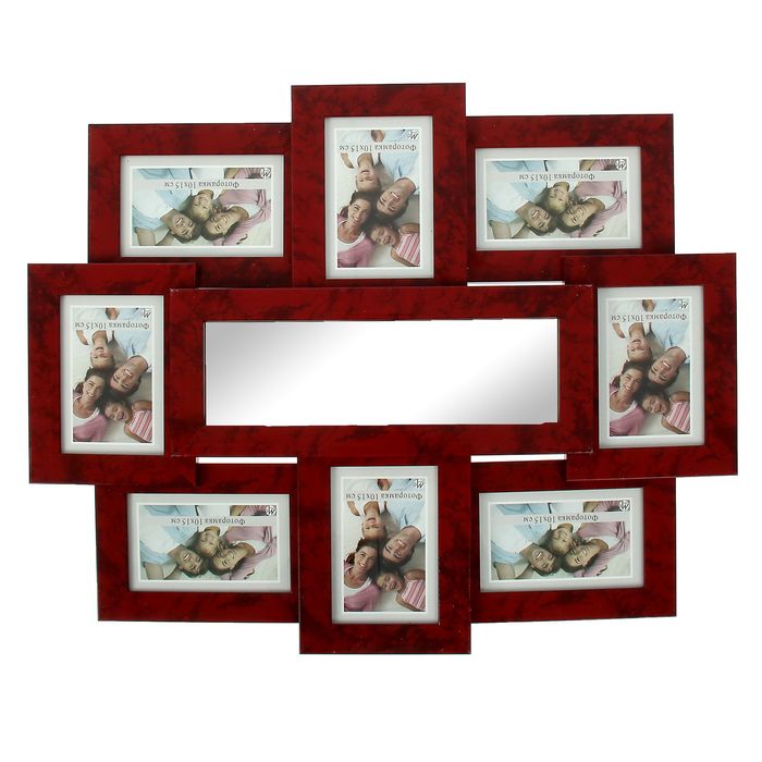 Фоторамка 8 в 1 "Уют", 10х15 см + зеркало 10x30 см
