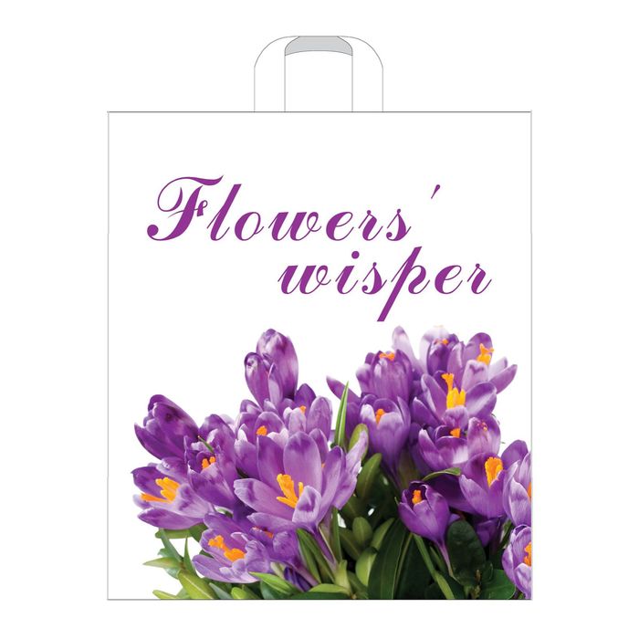 Пакет "Крокусы", полиэтиленовый с петлевой ручкой, 38х45 см, 45 мкм