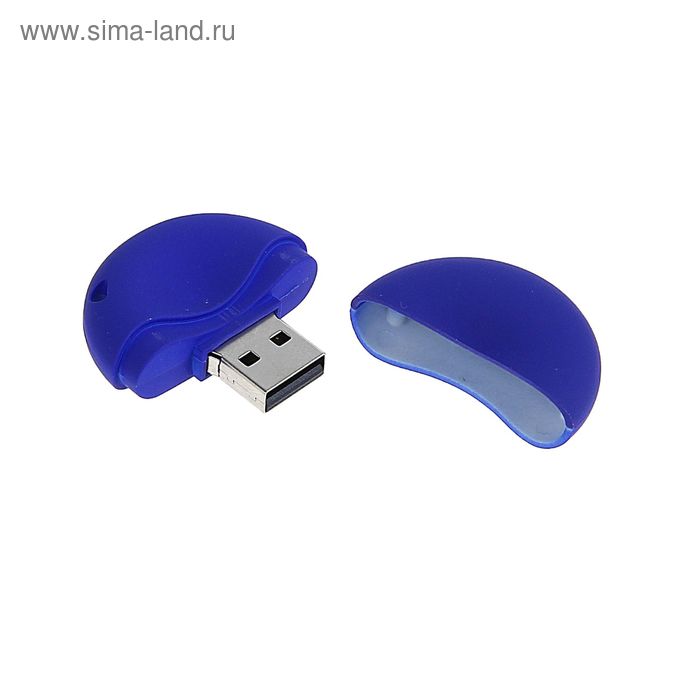 

Флешка, 8 Гб, USB2.0, пластик, круглая, под УФ-печать, синий перламутр