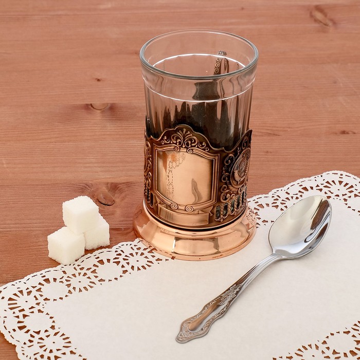 Подстаканник медный "Герб СССР", обезличенный, стакан d=6,1 см