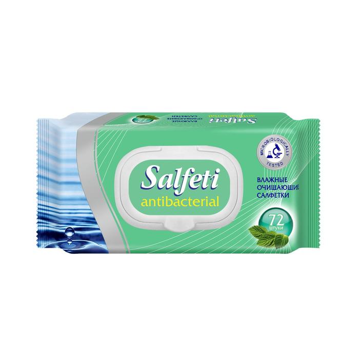 salfeti салфетки влажные antibacterial антибактериальные 72 шт 2 уп Влажные салфетки Salfeti, антибактериальные, 72 шт.
