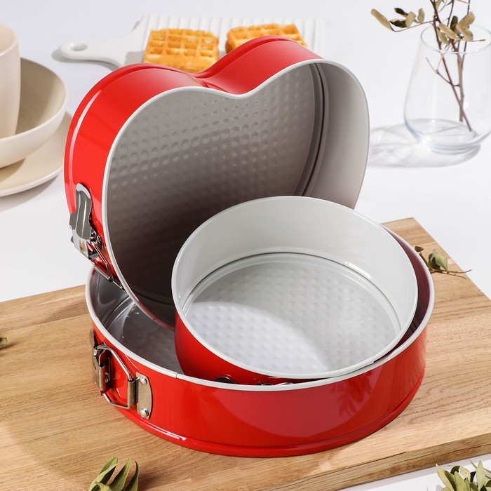 Набор форм для выпечки разъемных "Флёри. Круг", 3 предмета: 20/23/28 см, с керамическим покрытием, цвет МИКС