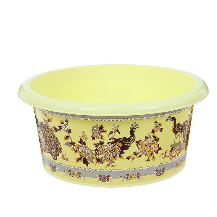 Таз круглый без крышки 10 л с декором "Павлин"