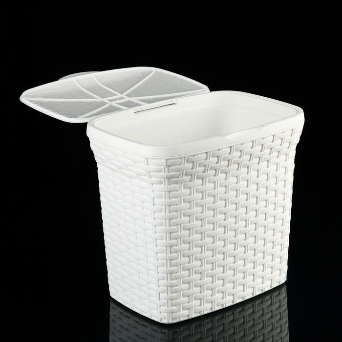 Контейнер для стирального порошка 10 л "Ротанг", цвет белый