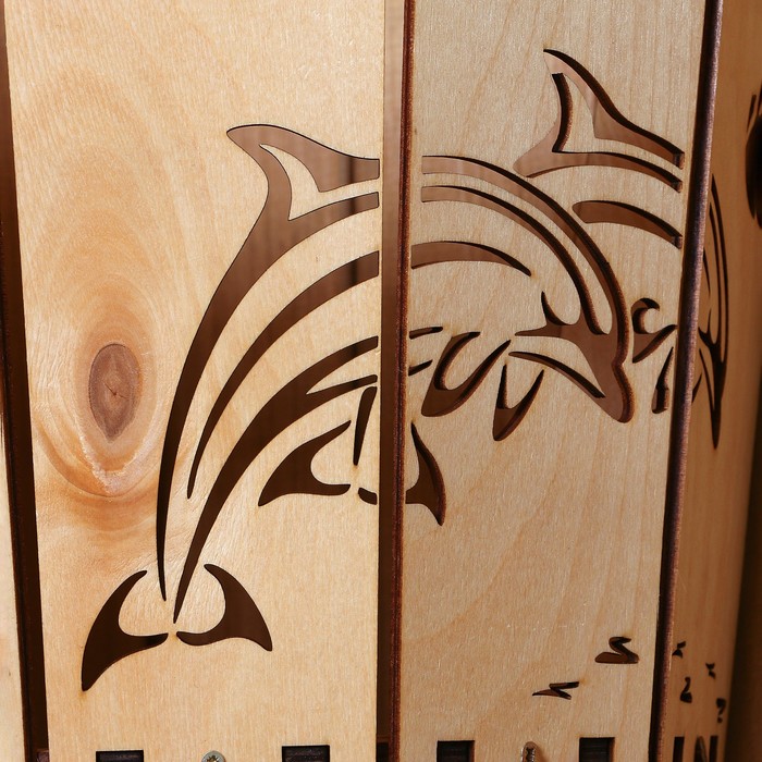 Абажур деревянный "Дельфины"