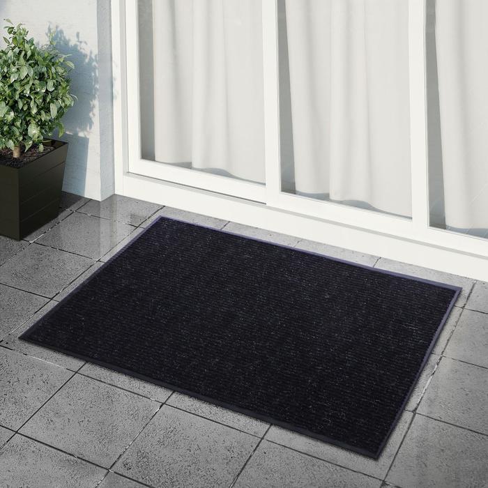 Коврик, влаговпитывающий, ребристый "Стандарт", цвет черный