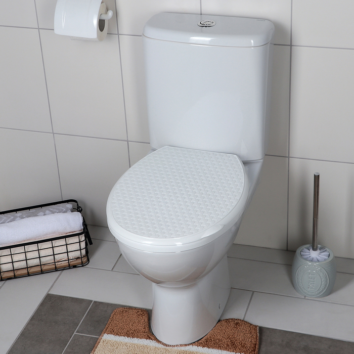 Сиденье для унитаза жесткое "Ротанг", цвет белый