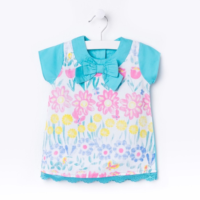 Платье для девочки, рост 92 см (56), цвет бирюзовый