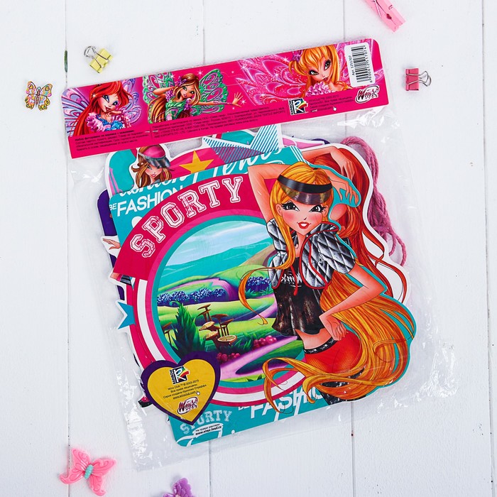 Гирлянда - набор фоторамок на прищепках "Школа волшебниц", 4 шт, феи Винкс