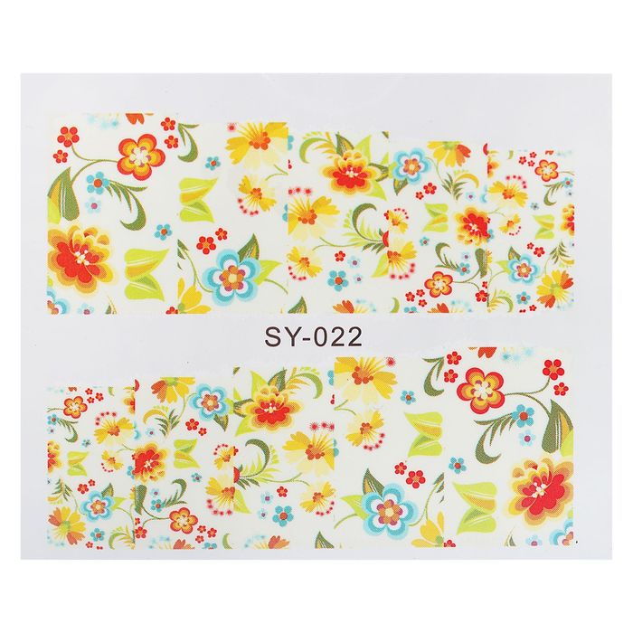 Слайдер-дизайн для ногтей "Весеннее настроение", разноцветный