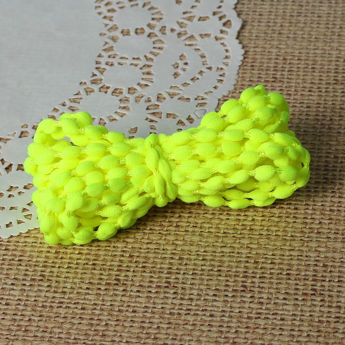 Шнур для плетения декоративный, d=5мм, 5±1м, цвет №120 неоново-жёлтый