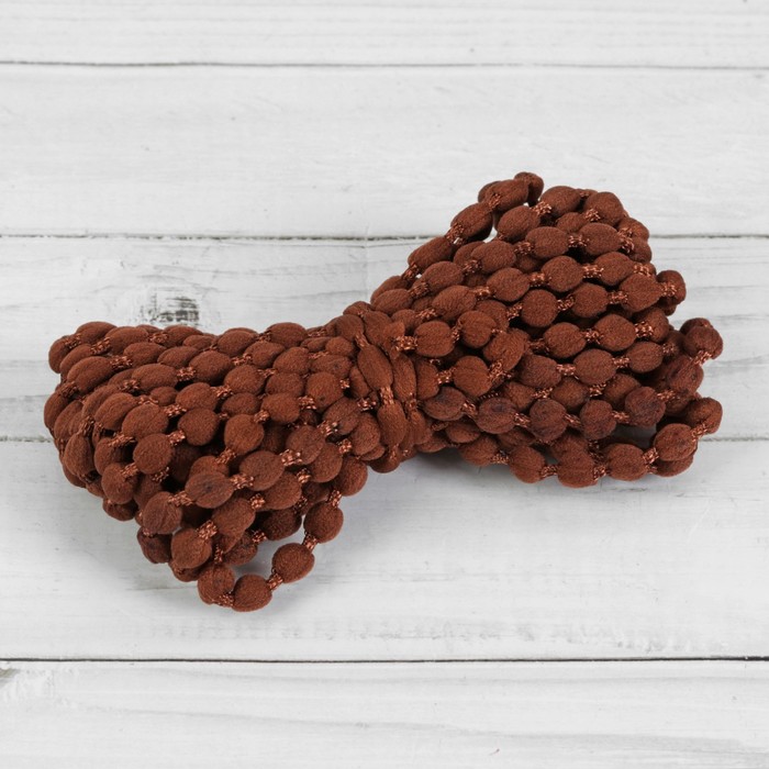 Шнур для плетения декоративный, d=5мм, 5±1м, цвет №122 коричневый