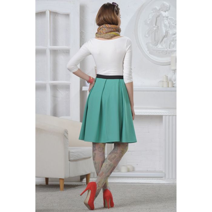 Юбка женская, размер 46, рост 164 см, цвет мятный/черный 4655