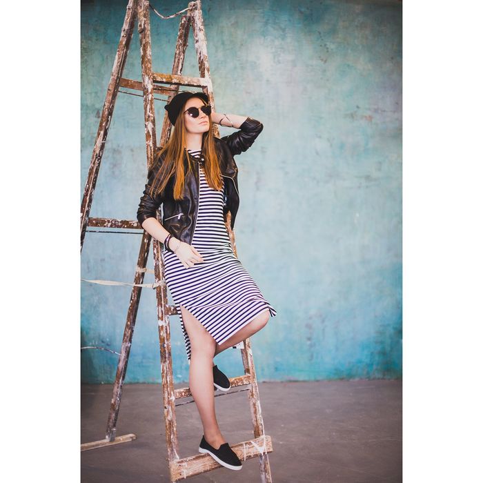 Платье женское, размер 46, рост 164 см, цвет чёрно-белый 4610