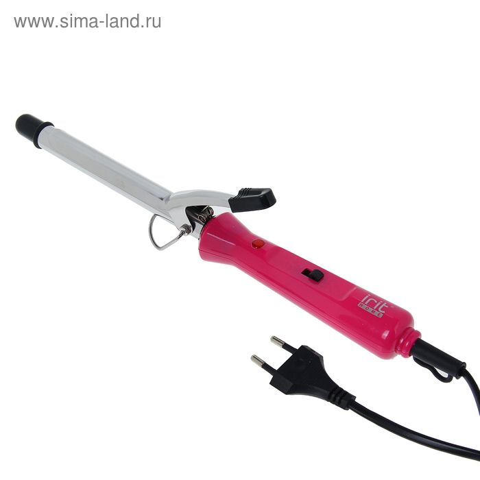 Плойка Irit IR-3128, 15 Вт, алюминиевое покрытие, d=16 мм, 200°С, розовая