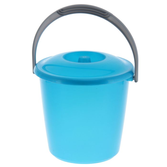 Ведро с крышкой 5 л "Соло", цвет бирюзовый перламутр