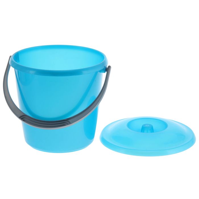 Ведро с крышкой 5 л "Соло", цвет бирюзовый перламутр