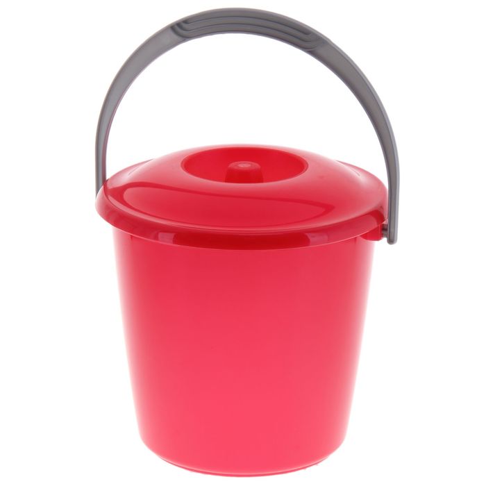 Ведро с крышкой 5 л "Соло", цвет красный перламутр