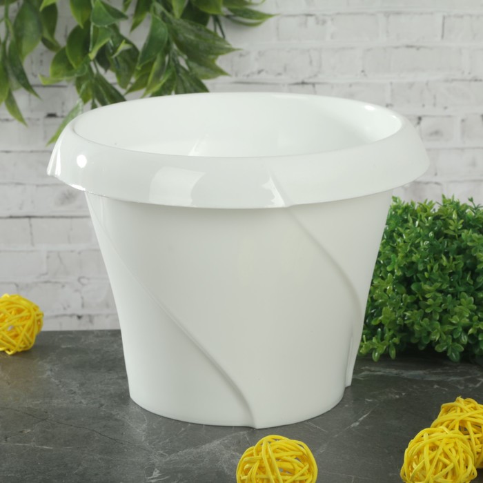 Кашпо 1,4 л "Флориана", d=17 см, цвет белый