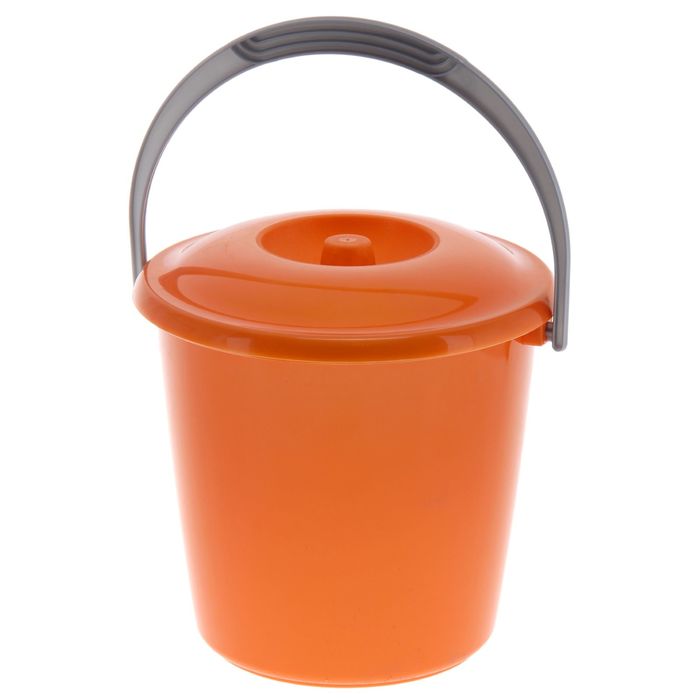 Ведро с крышкой 5 л "Соло", цвет оранжевый перламутр