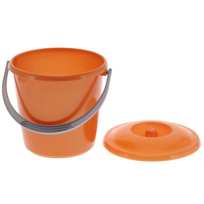 Ведро с крышкой 5 л "Соло", цвет оранжевый перламутр