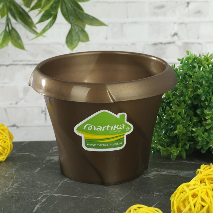 Кашпо 300 мл "Флориана", d=10 см, цвет золотой