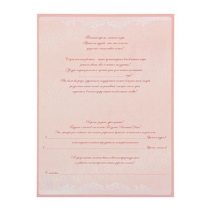 Приглашение на свадьбу «Молодожёны», 18 х 12 см