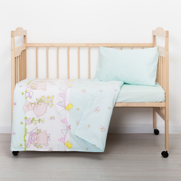 Детское постельное бельё "Мишутки", под.147х112, пр.120х60х19, н.40х60, 4530 02