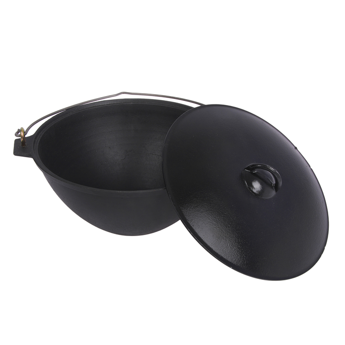 Казан 7 л, с дужками и алюминиевой крышкой (стенки 4 мм)