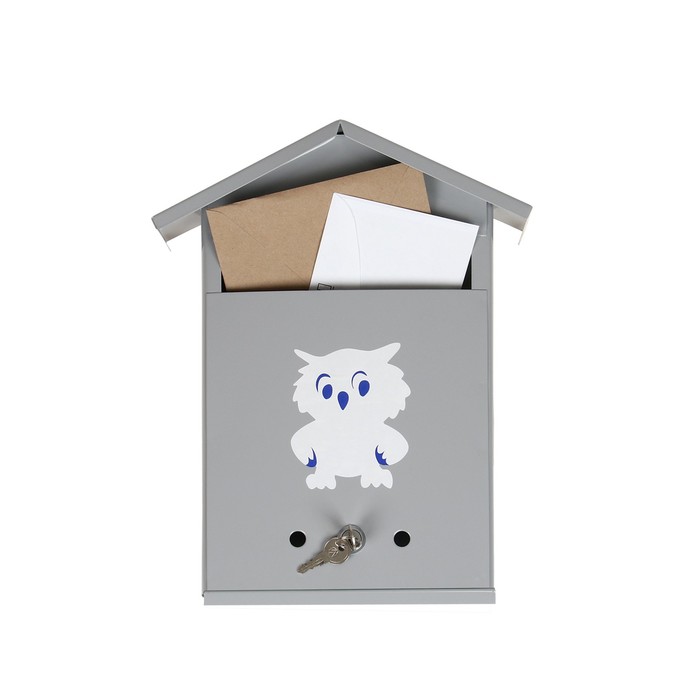 Ящик почтовый с замком, вертикальный, «Домик», серый ящик почтовый с замком вертикальный домик вишнёвый