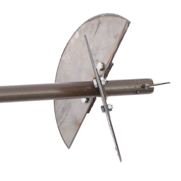 Бур садовый, шнековый, 2 ножа: d=150 мм, d=200 мм, длина 1 м, цвет МИКС