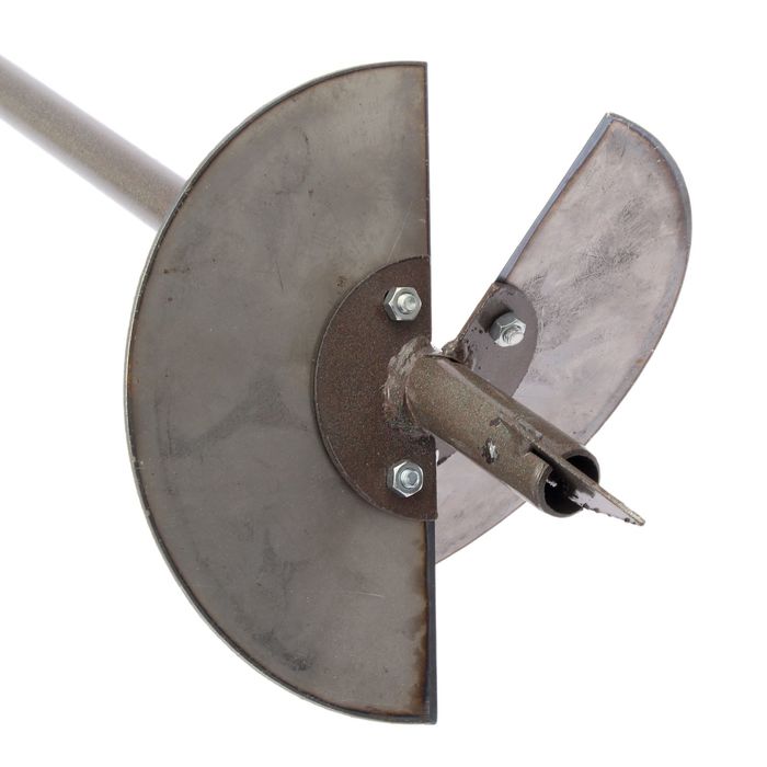 Бур садовый, шнековый, 2 ножа: d=150 мм, d=200 мм, длина 1 м, цвет МИКС