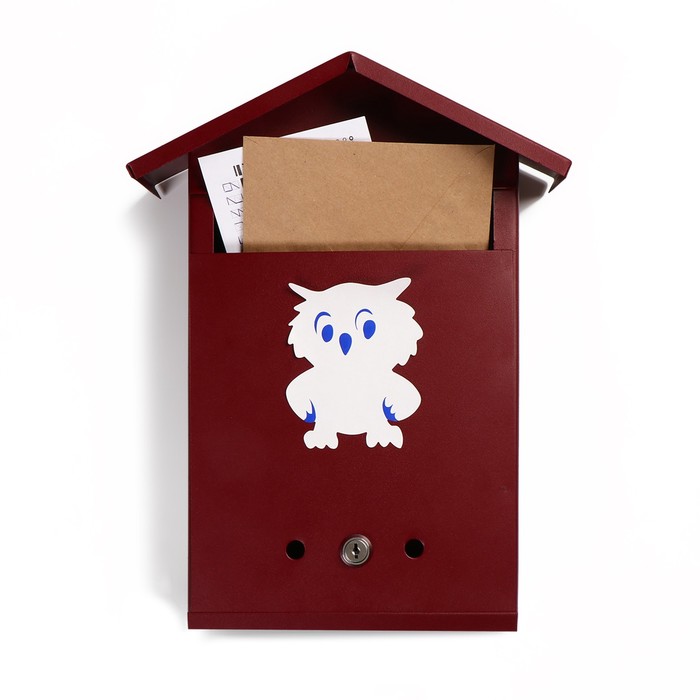 Ящик почтовый с замком, вертикальный, «Домик», вишнёвый ящик почтовый с замком вертикальный домик вишнёвый
