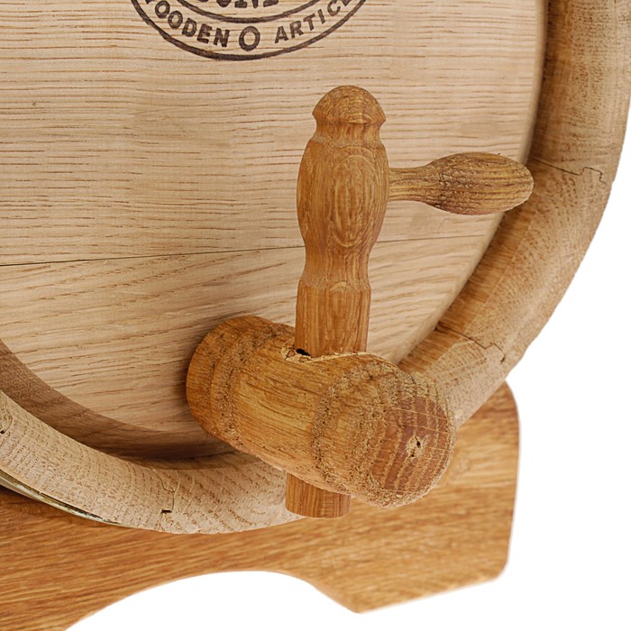 бочка дубовая на подставке,3 л, оцинкованный обруч