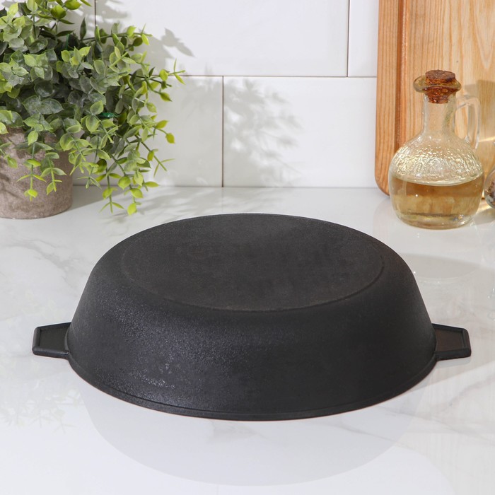 Сковорода 26 см, с двумя ушками, с алюминиевой крышкой